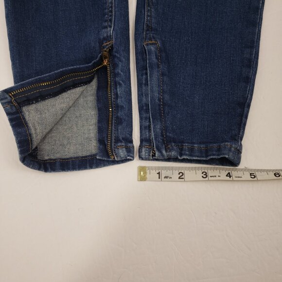 Pistola 28 Ripped Distressed Low Rise Jeans Blue Zippered Legs Pants - Picture 14 of 14